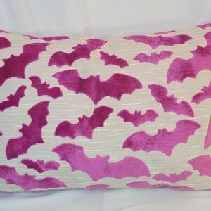 Soho Pink Bat Pattern Accent Pillow